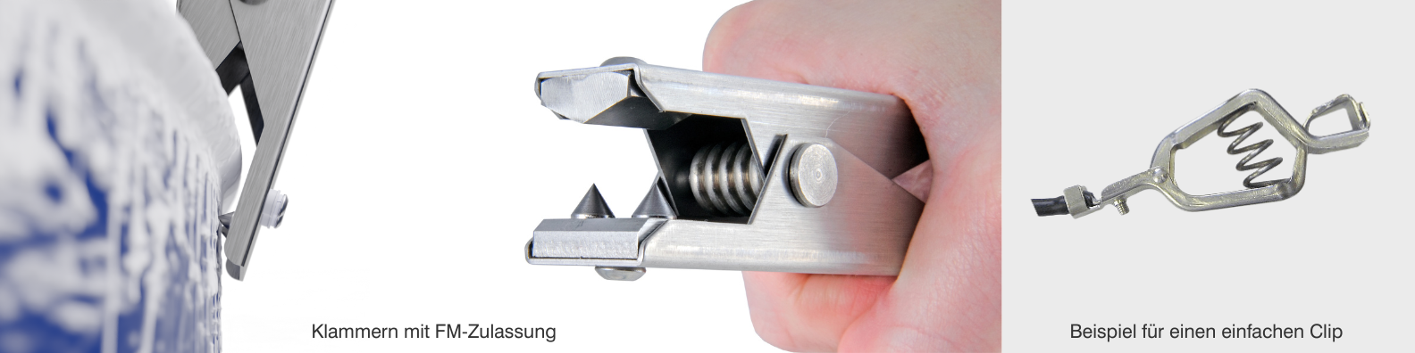 Klammern mit FM-Zulassung