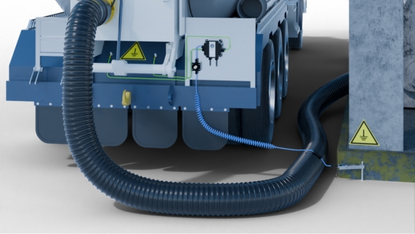 Grounding of a vacuum truck
